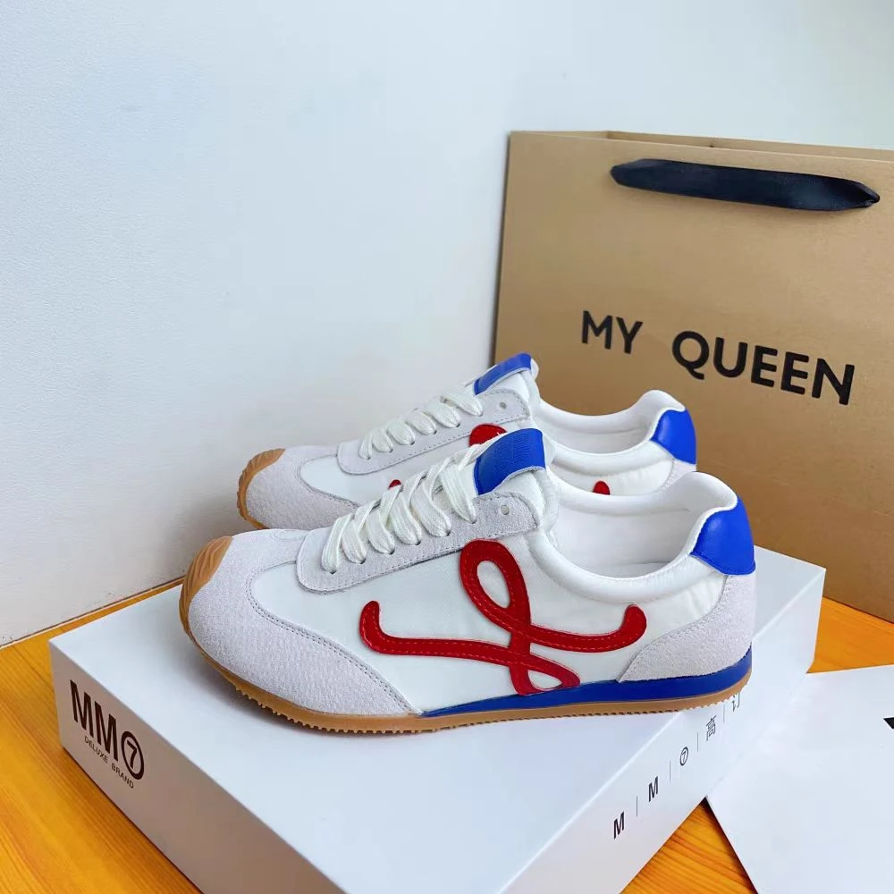 王一搏同款真皮德训鞋细带新款阿甘鞋休闲运动鞋网红款小白鞋2518