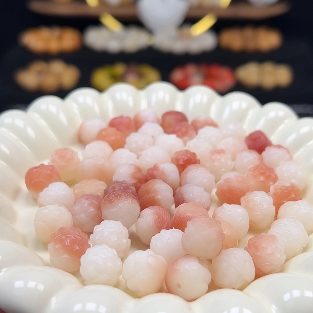 手串菩提根/象牙果卡12粉飘莲花23颗