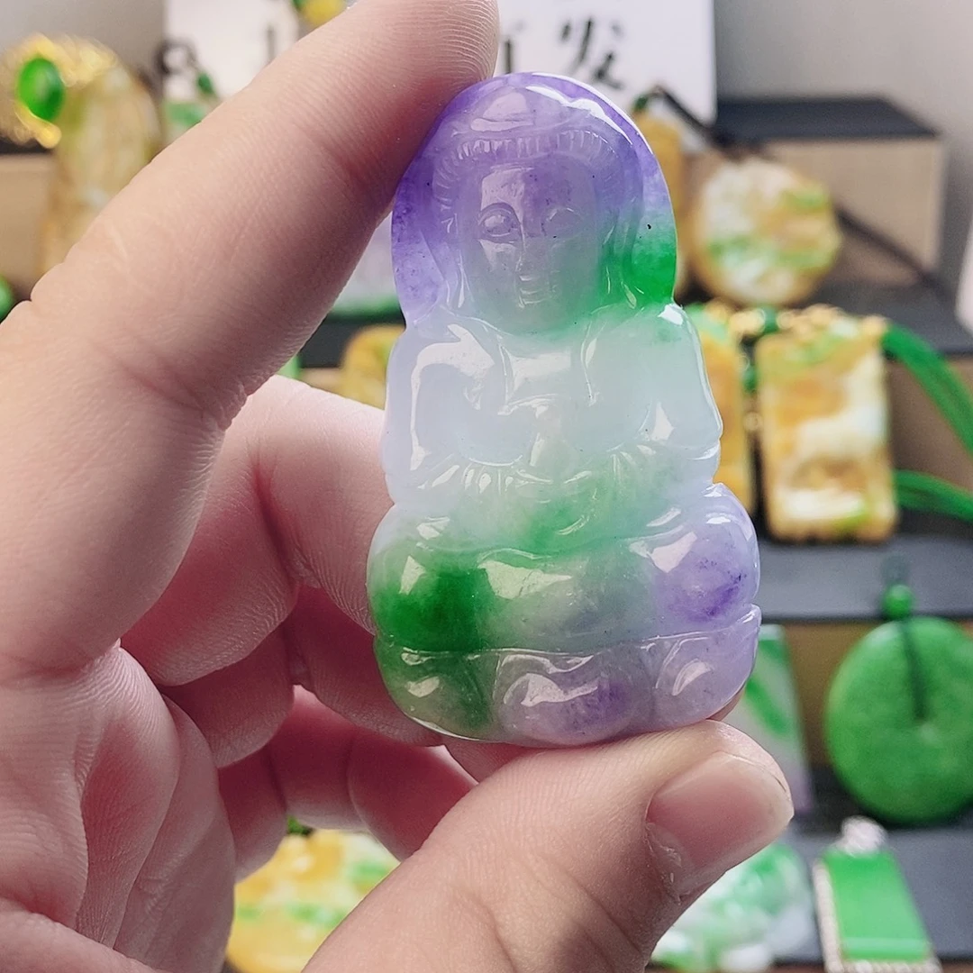 翡翠银S925镶嵌吊坠(赠链)