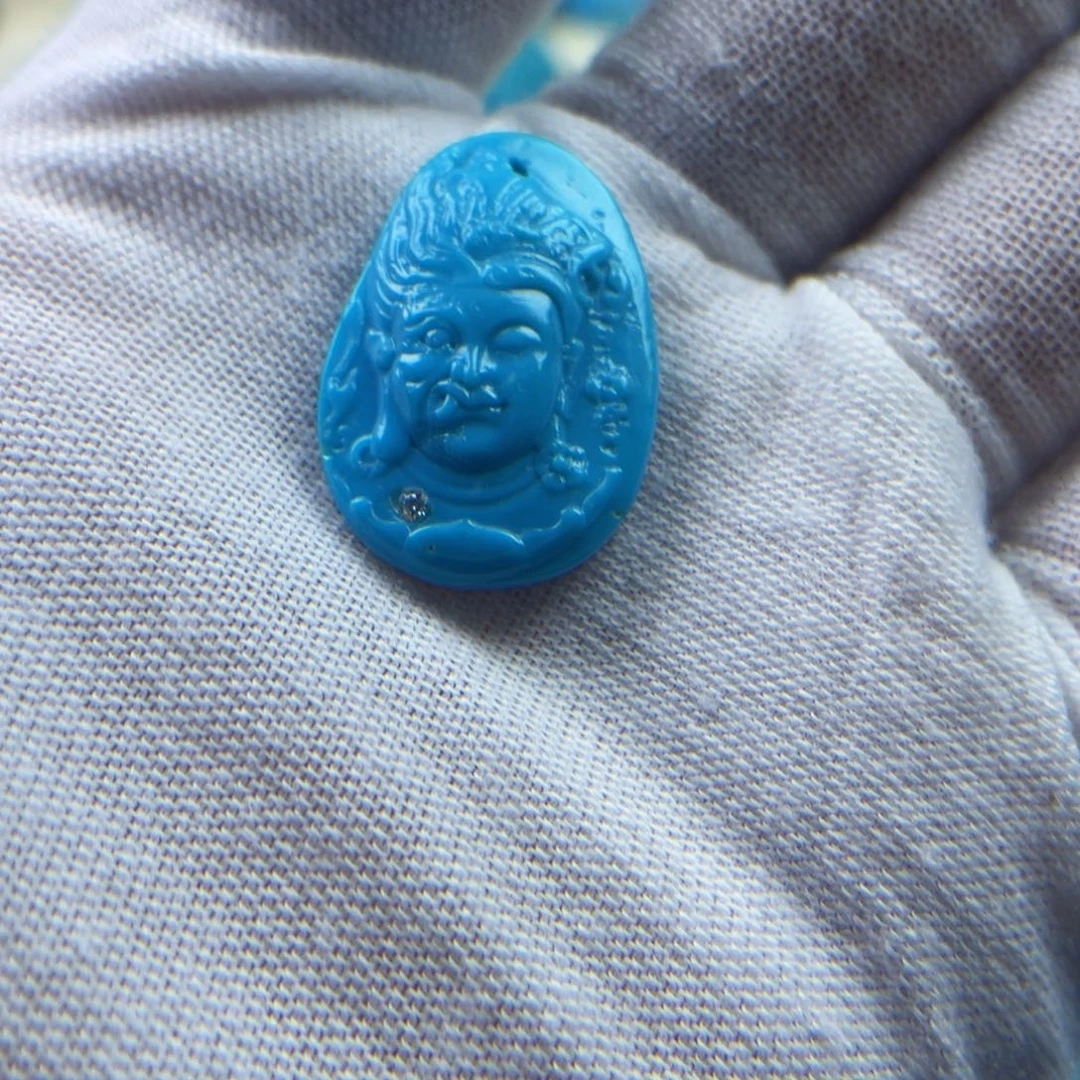 绿松石未镶嵌天然原矿绿松石雕件