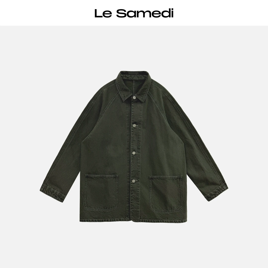 Le Samedi【绿境宣言】土耳其ISKO 中性风插肩袖工装牛仔外套