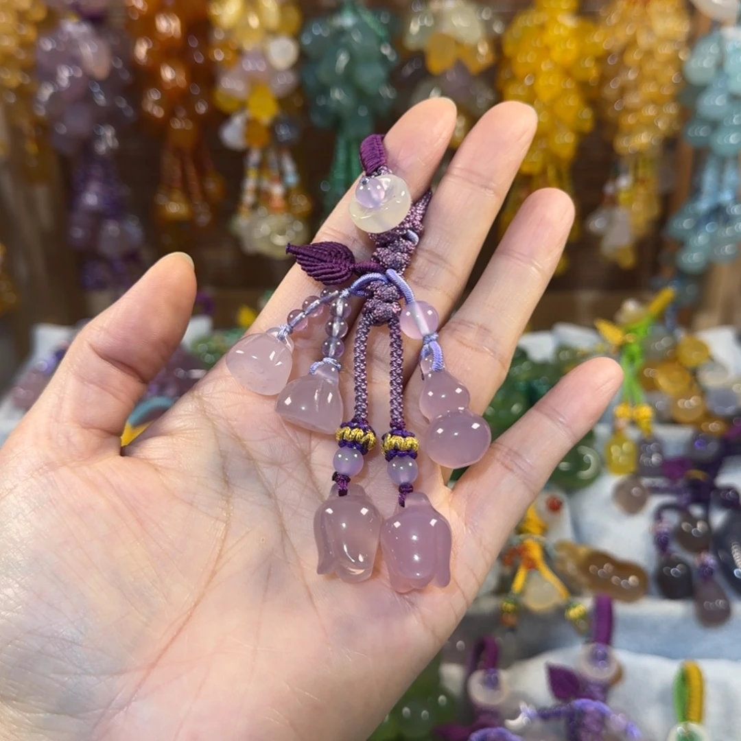 榴****玛瑙/玉髓未镶嵌钥匙挂件