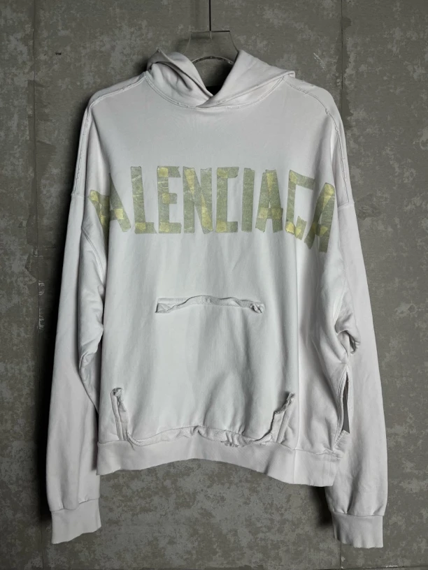 未使用 Balenciaga/巴黎世家 M*1/大号贴带式破袋帽衫/09656/JP