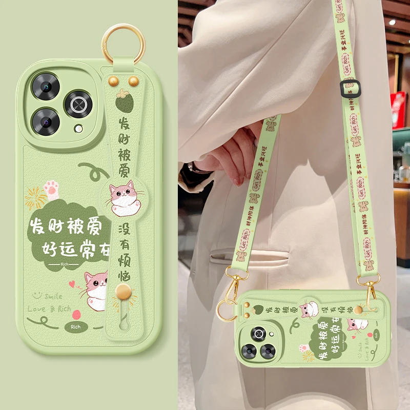 华为hi畅享80pro手机壳斜挎带挂绳5G挂绳全包保护套适用发财被爱