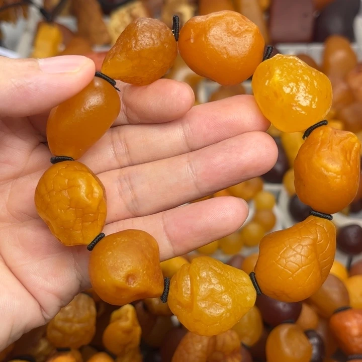 裸石琥珀未镶嵌天然蜜蜡手串