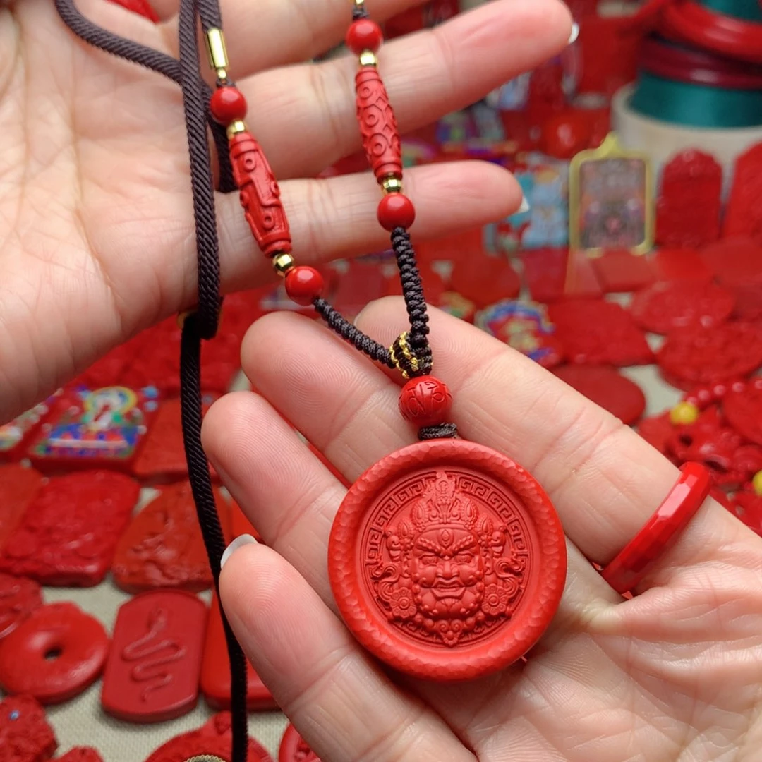 天然辰砂工艺品朱砂吊坠