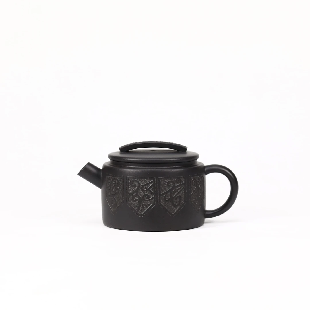 紫泥捂灰 炮嘴汉瓦壶 球孔