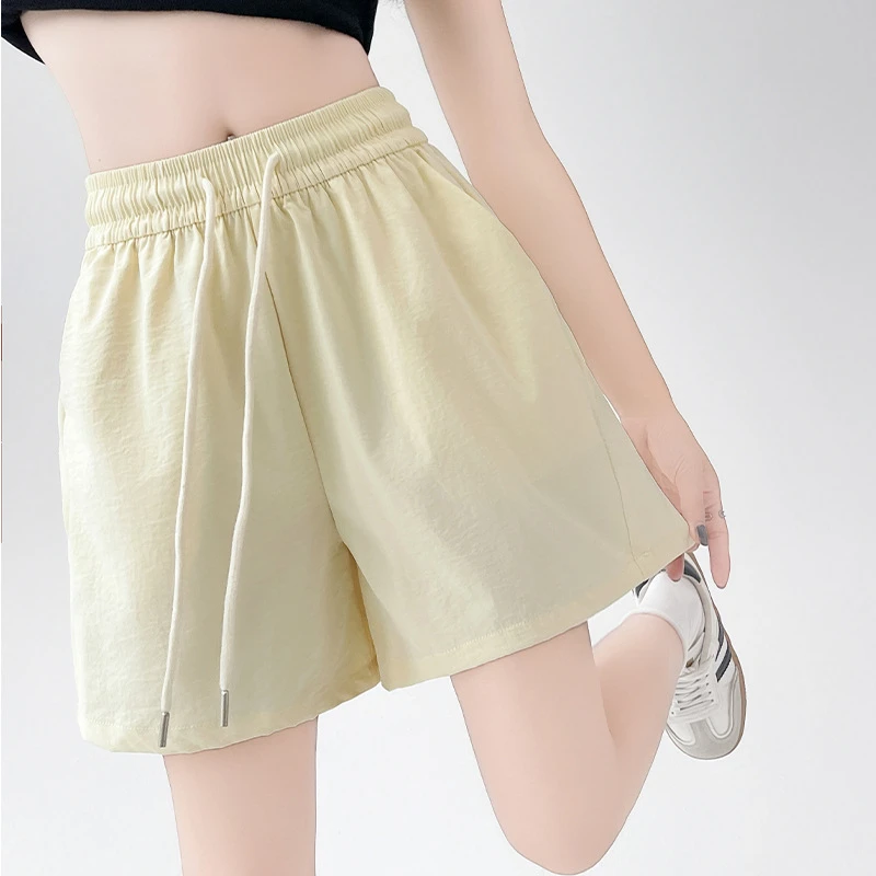 美式速干工装短裤女 夏季高腰宽松a字运动五分裤冰丝休闲阔腿裤子