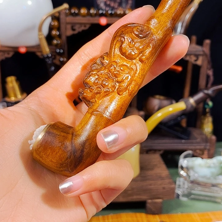 高端定制金丝楠木烟嘴