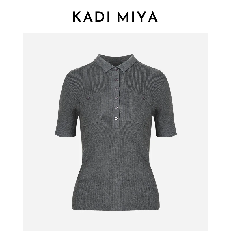 KADIMIYA【克拉拉】法式优雅莱赛尔桑蚕丝针织衫弹力修身百搭上衣T
