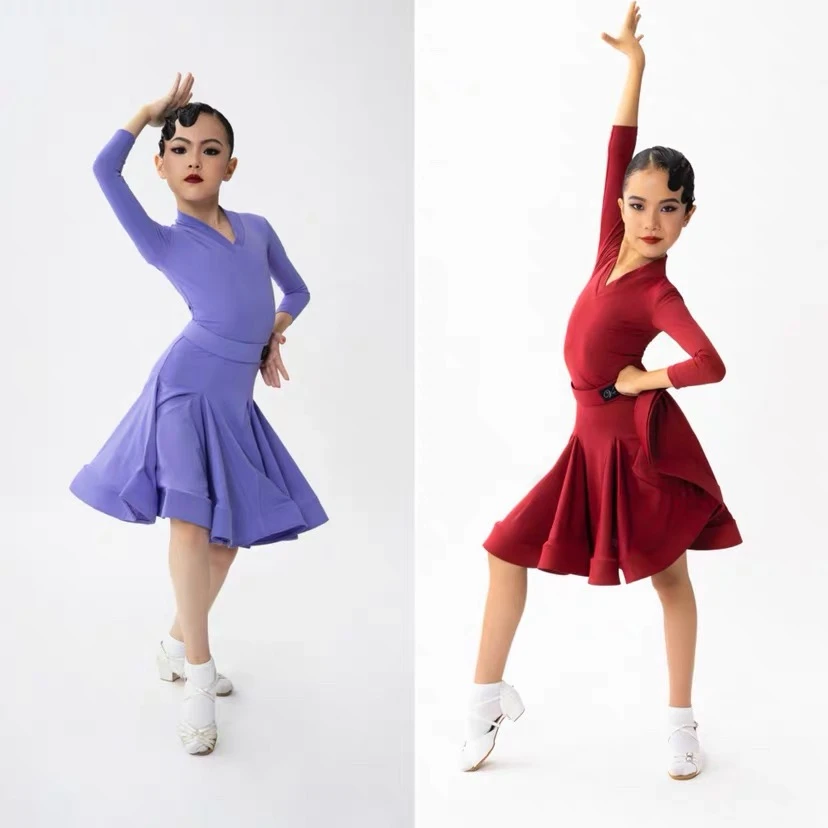 V.PLUS高雪  少儿拉丁比赛服  儿童考级连衣裙带底裤