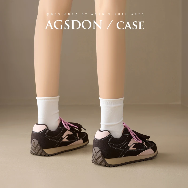 奥古狮登复古阿甘女鞋2025新款厚底增高显脚小休闲德训鞋运动鞋子