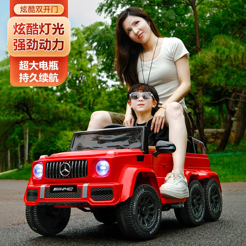 儿童电动六轮汽车大人小孩都可做双开门遥控玩具越野车宝贝汽车