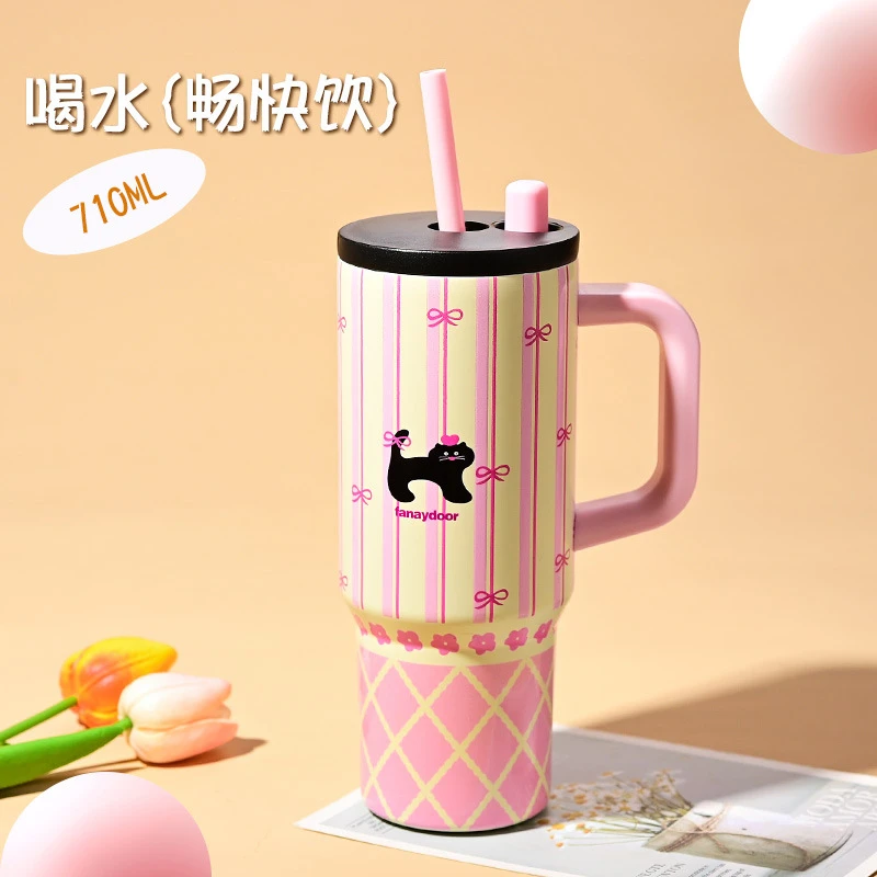 吨吨保温杯网红爆款2024款保冷保热两用冰霸杯大容量巨无霸保温杯