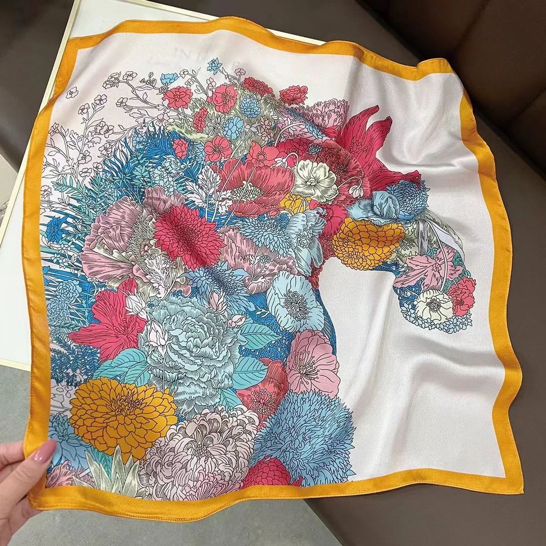 100新款百搭杭州丝绸丝巾70*70#1633