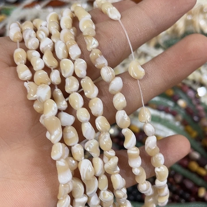 玛瑙/玉髓合金珠宝半成品一条咖色马蹄螺螺心