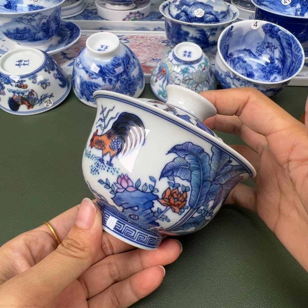 景德镇纯手工纯手绘茶具木木45