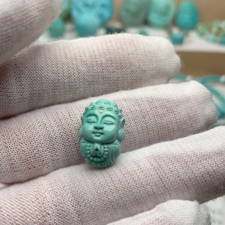 绿松石未镶嵌珠宝奇石宝宝佛