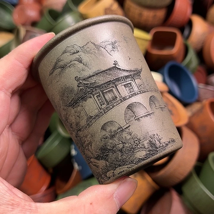 紫砂茶杯全手工紫砂主人杯