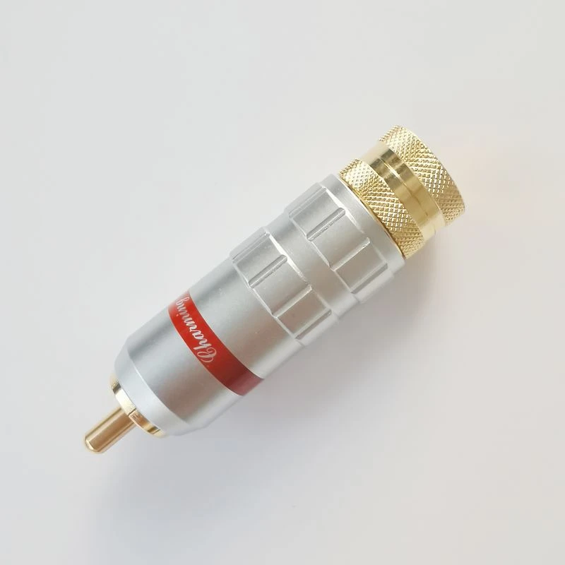 美国CMC1016-WU-CU紫铜自锁式发烧音响RCA莲花接线音频信号线插头