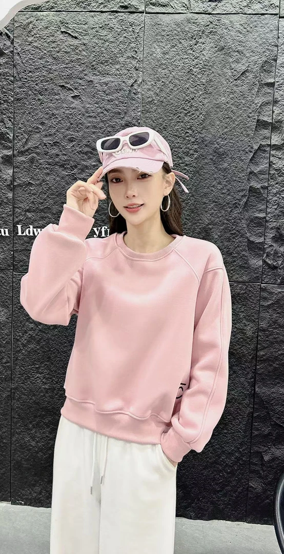 纯色常规春秋套头款卫衣运动秋季短款时尚长袖休闲百搭宽松圆领