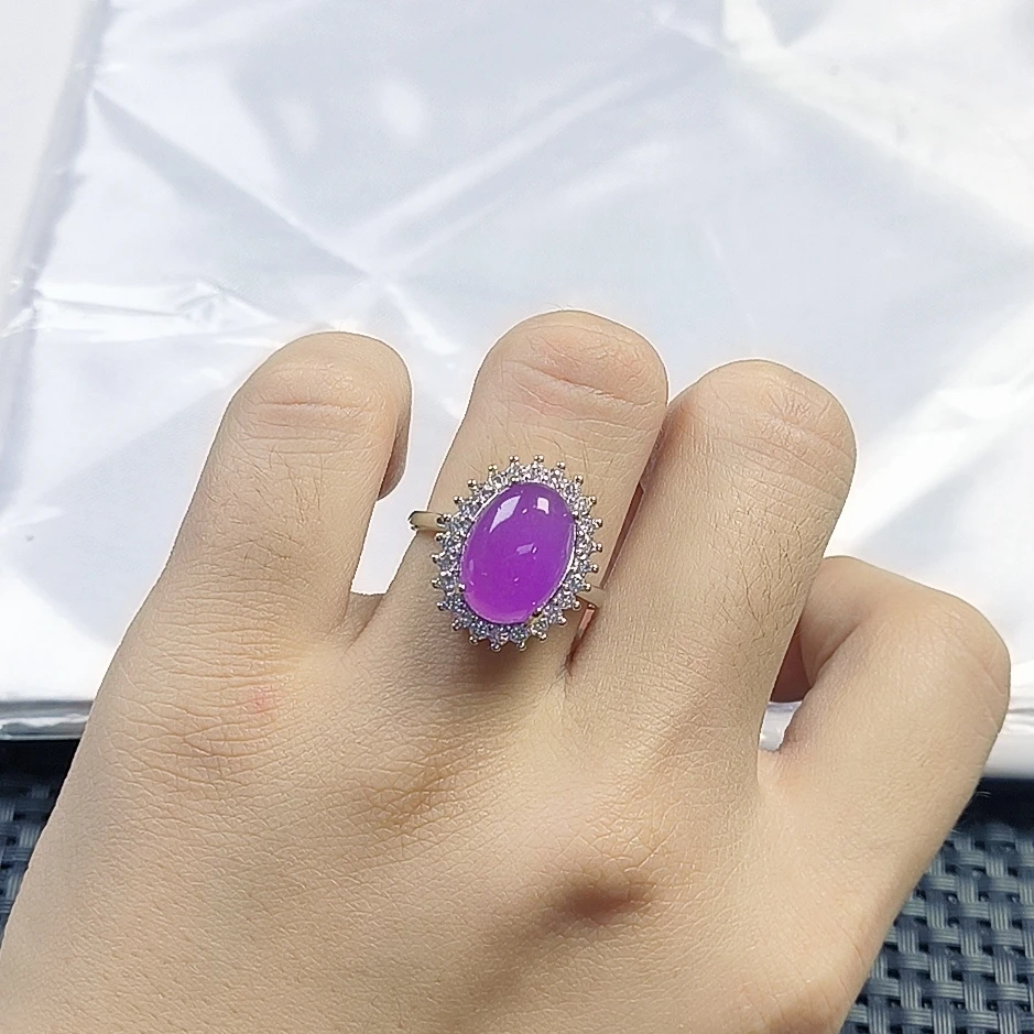 【聚宝严选】B43紫鹅蛋戒指时尚精美精致气质百搭