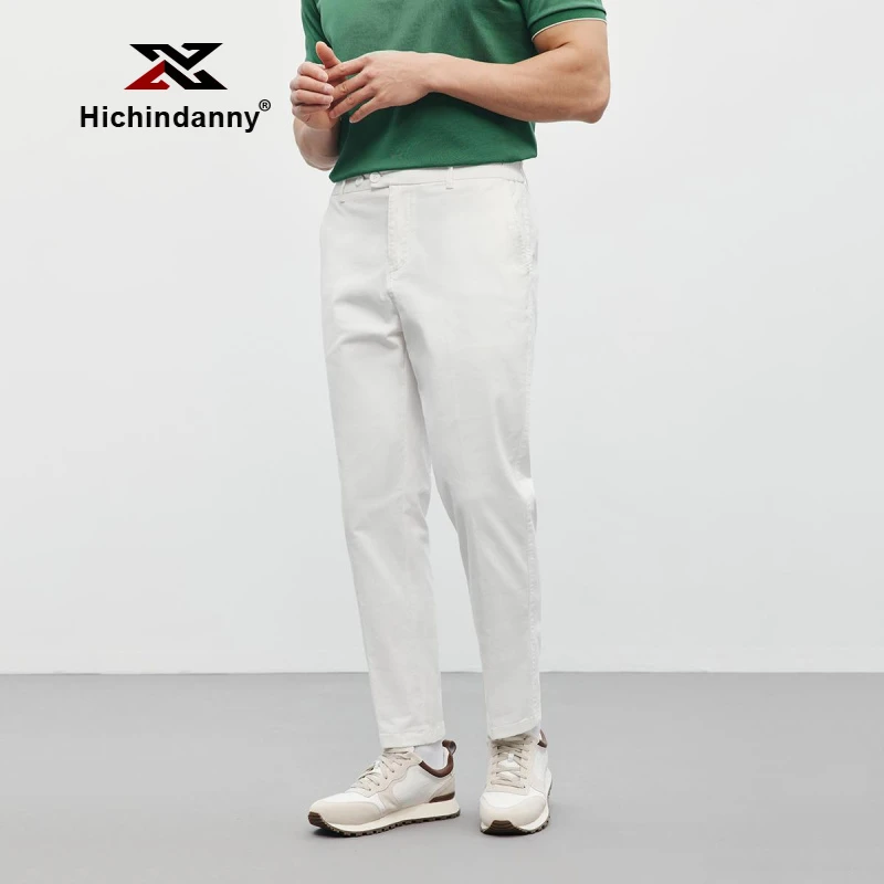 HICHIN复古透气运动裤男士夏季薄款微弹直筒休闲裤商务修身长裤子