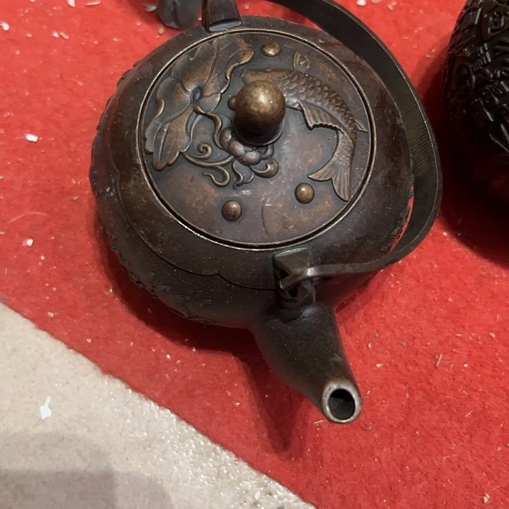 划***雨黄铜摆件，文房摆件