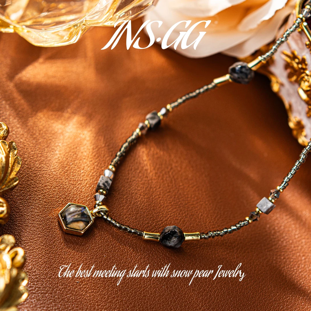 铜合金仿水晶项链 【INS · GG】手工小众设计高级感轻奢项链DX2733