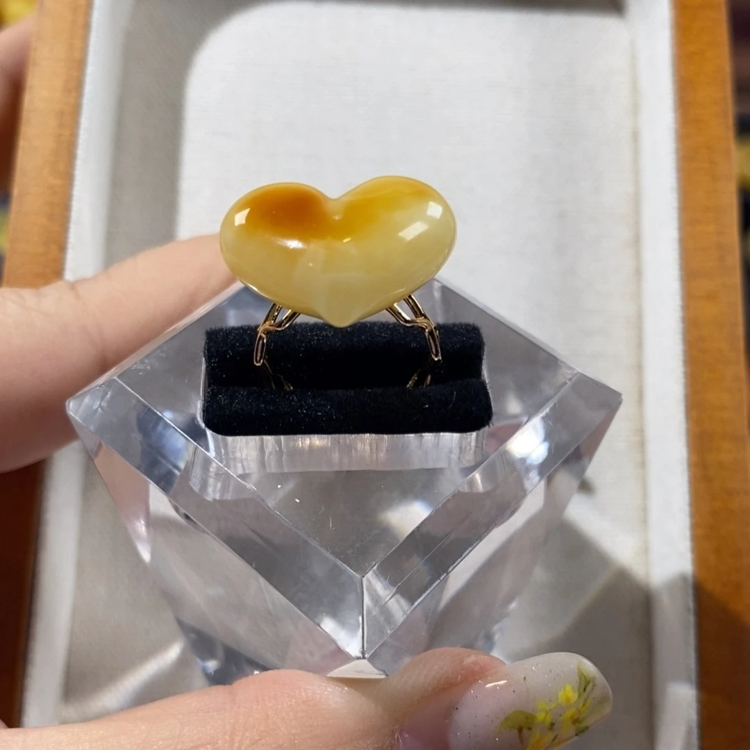 蜜蜡未镶嵌裸石戒指