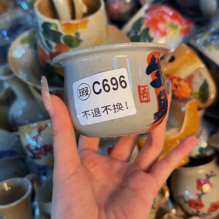 瓷片手工手绘陶瓷细微不一样