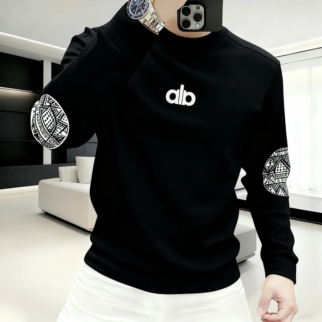 卫衣男装冬季款爆款轻奢高级感印花长袖套头圆领加绒上衣修身百搭