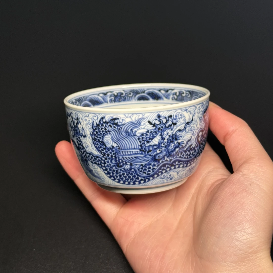 【零零严选】仿明青花复古陶瓷主人杯