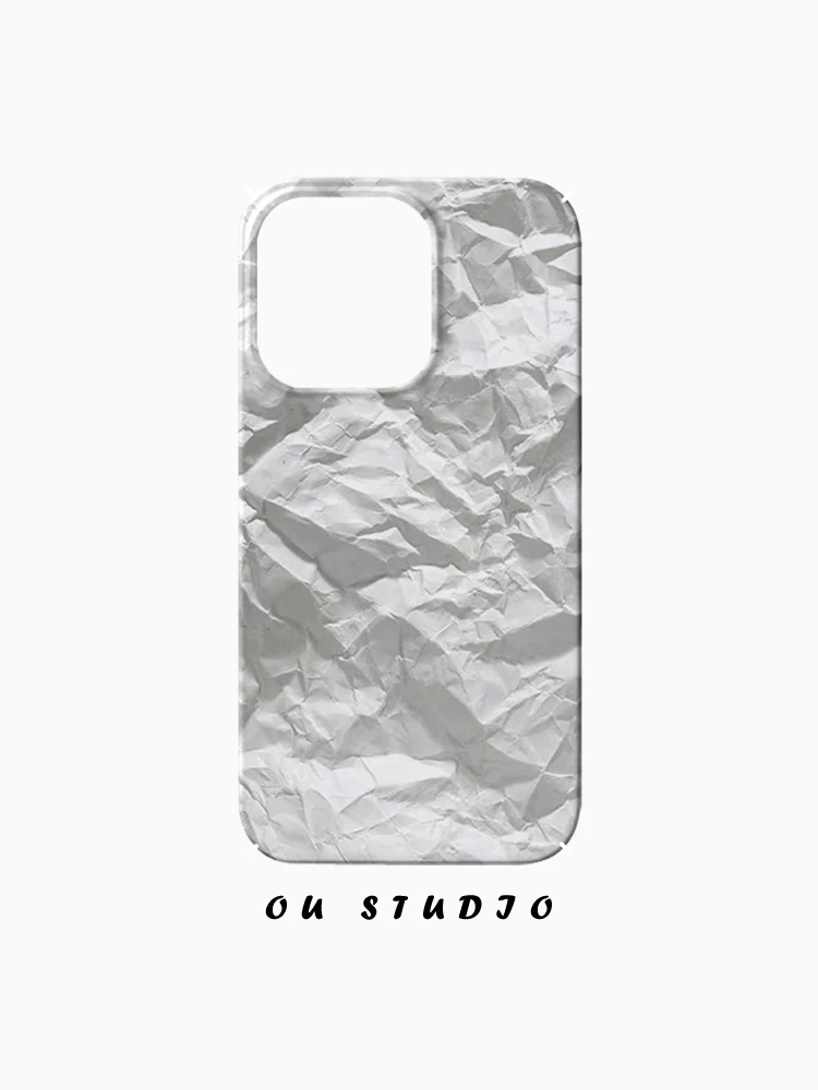 OU简约艺术褶皱适用苹果16手机壳iPhone小众菲林硬壳防摔网红男女