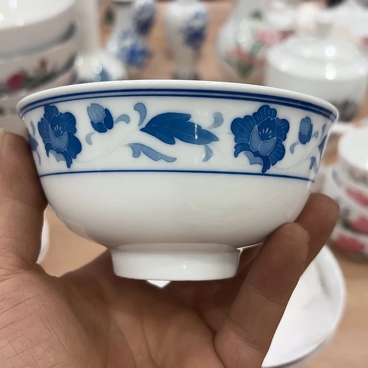 12公分米饭，碗米饭，碗手绘