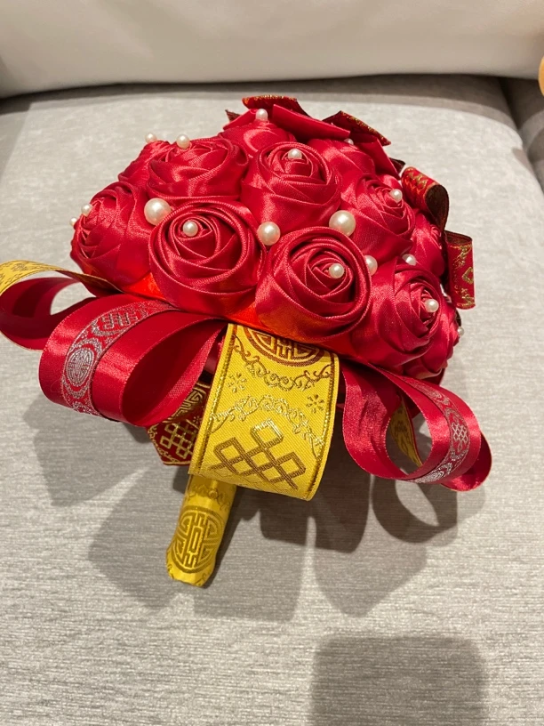 藏族新娘纯手工制作手捧花藏式玫瑰花束结婚花束永生花