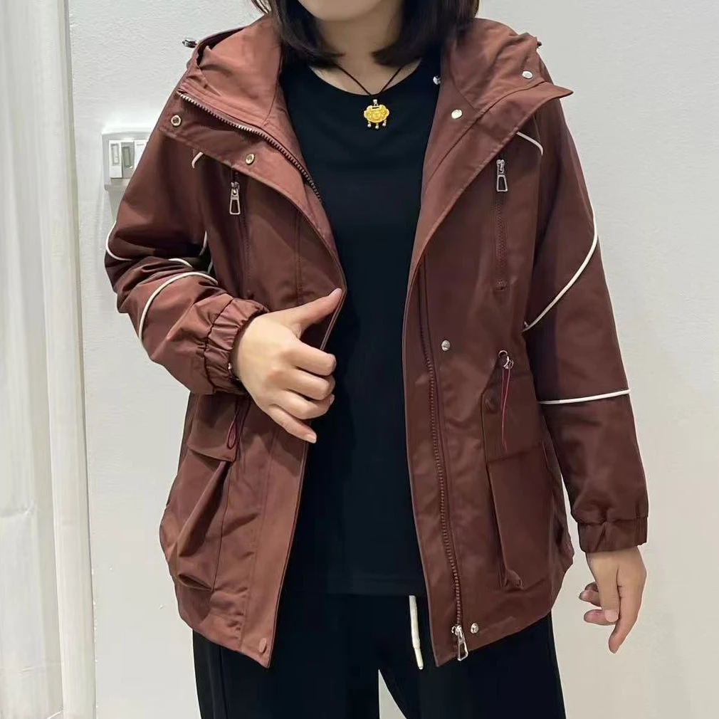 灵璧胖衣秀服《毛毛推荐》秋季时尚8298大码休闲百搭连帽风衣外套