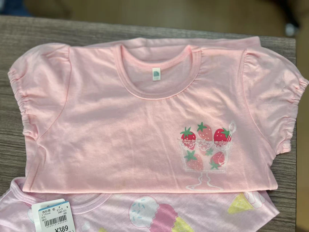 可爱女童外贸短袖圆领衫