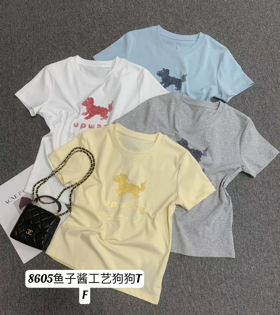 韩版鱼子酱工艺T恤