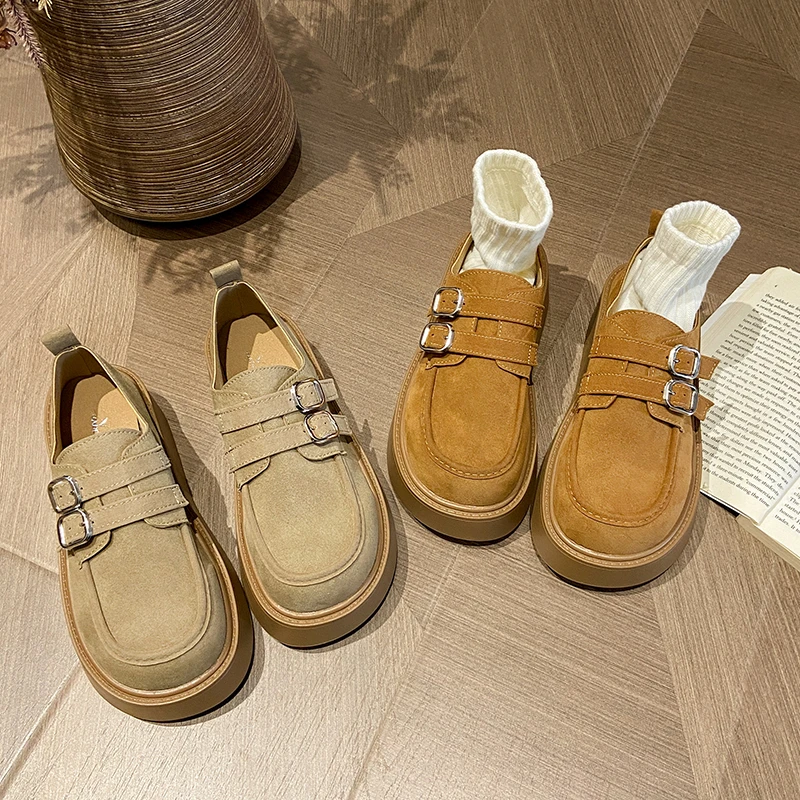 35-42码大码勃肯鞋女软底鞋2025春秋季新款厚底松糕一脚蹬博肯鞋