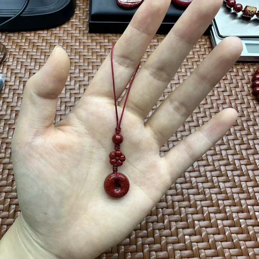 含辰砂工艺品精美搭配梅花平安扣手机链