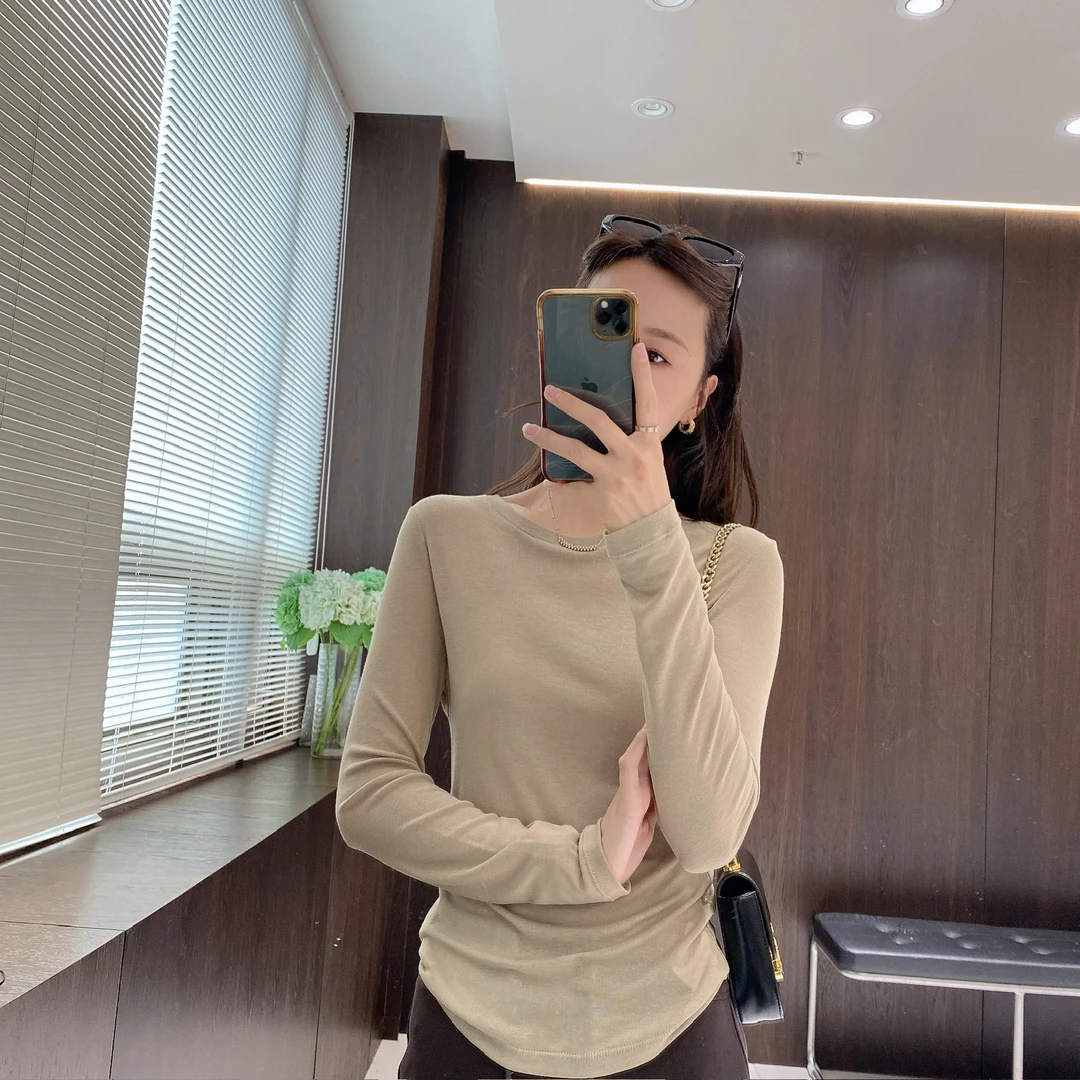 IMFLY金小金自制女装 莱赛尔T恤DYW9582基础纯色弹力打底T恤上衣