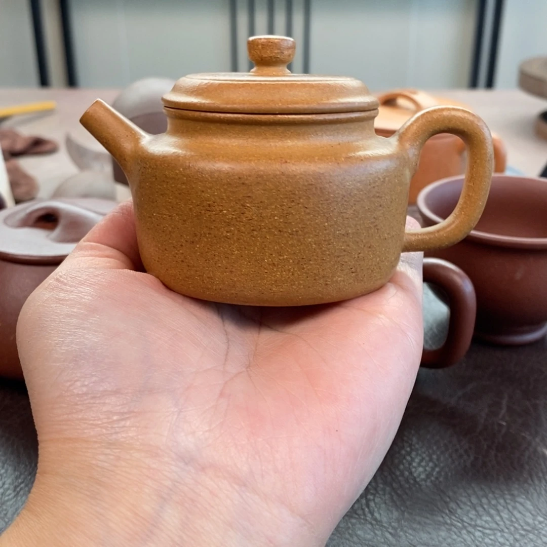紫砂茶壶黄金段德钟140cc精工半手