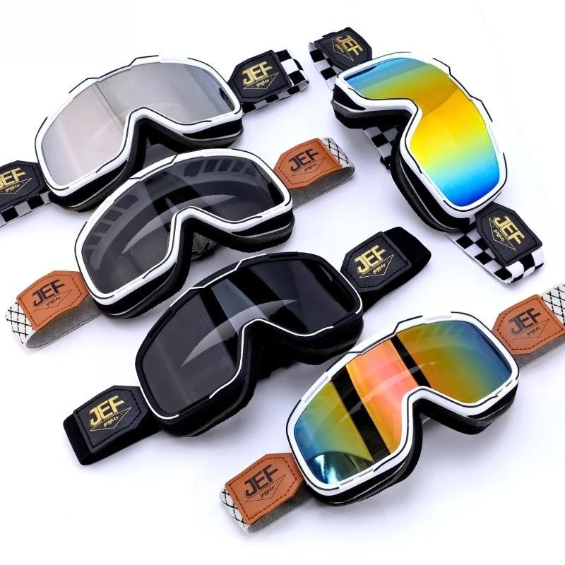 台湾摩托车装饰户外盔眼镜复古防风沙护目镜机车越野骑行头盔风镜