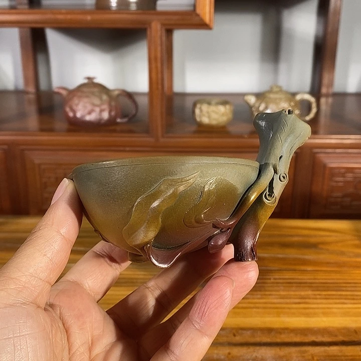 茶壶紫砂100c桃杯 朱泥