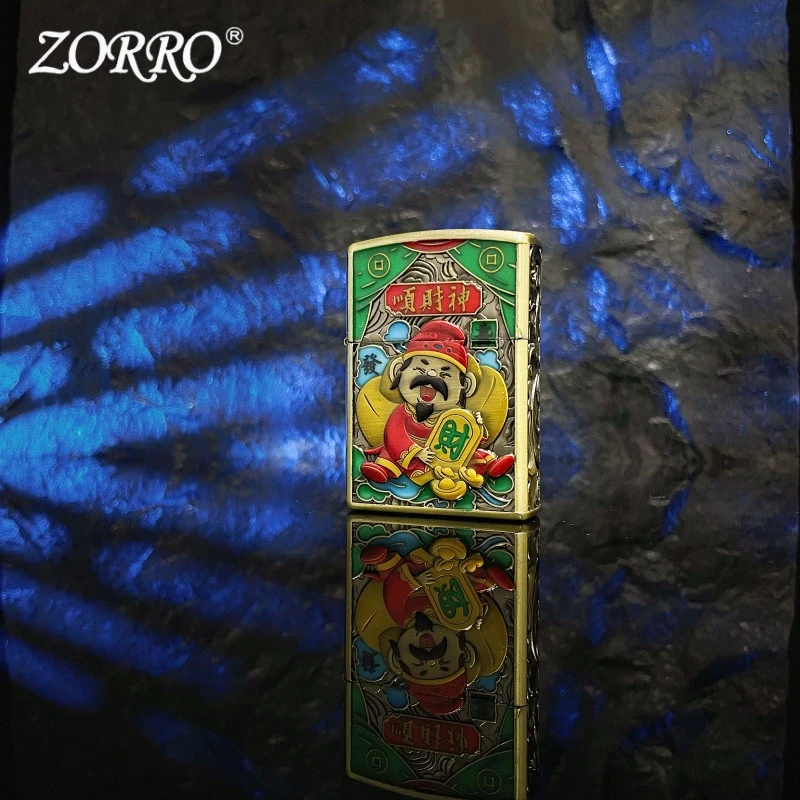 ZORRO夜光顺财神送礼男友礼物纪念煤油打火机个性