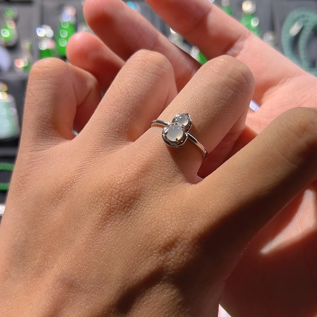 翡翠银S925镶嵌戒指戒指