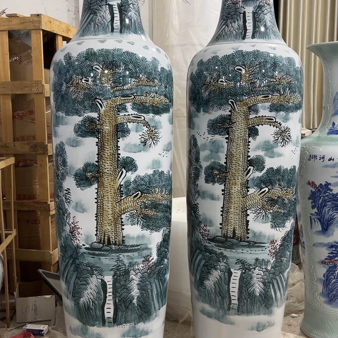 惠友陶瓷高度2.2米手绘一对