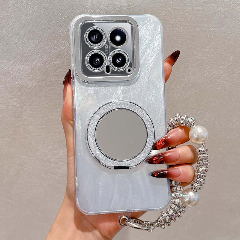 适用小米15手机壳14Pro补妆镜13旋转支架12镜头全包11防摔红米K80