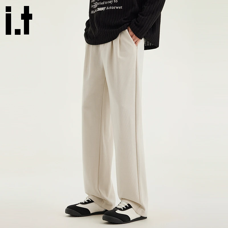 i.t:CHOCOOLATE直筒休闲裤男士2025秋冬新款潮牌宽松百搭垂感西裤